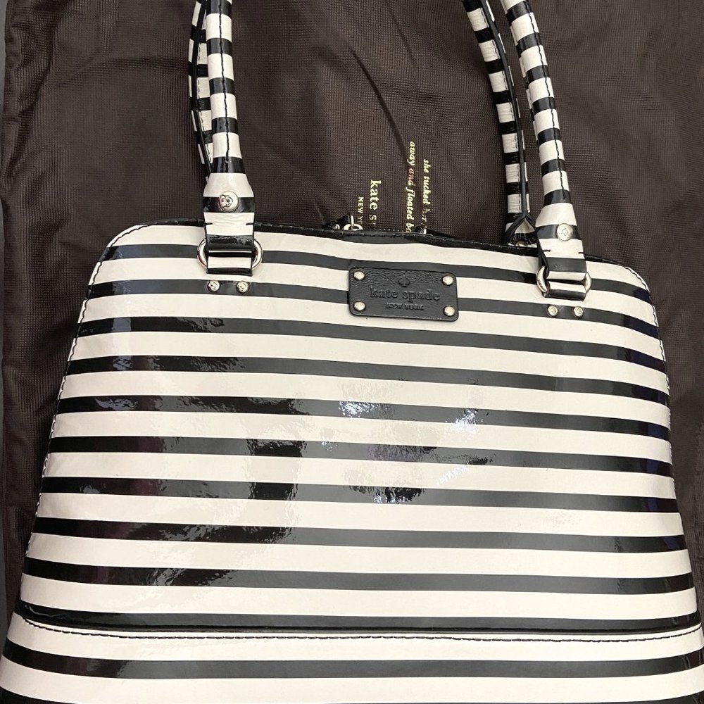Kate Spade Wellelsley Bag in Striped Black/Cream